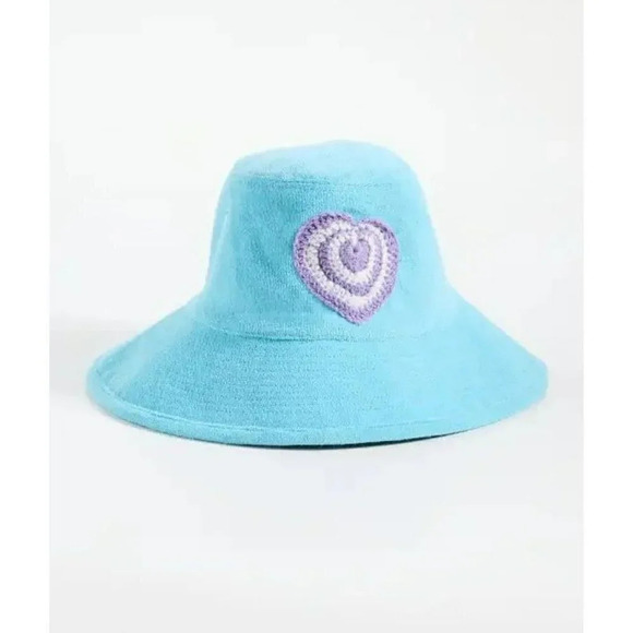 Kerri Rosenthal Women\'s Terry Sunny Daze Hat in Surf Blue (MSRP $158)